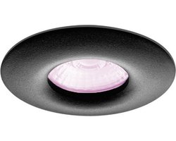 Inbouwspot Minea met Philips HUE White and Color - voor badkamer / overkapping / buiten - inbouwspot - Zwart - rond - IP65 - GU10 - Buitendiameter: 82MM - boorgat: 70-75MM - min. Inbouwdiepte: 70MM