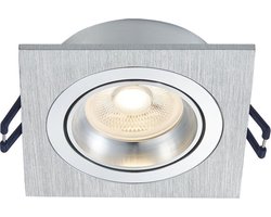 Inbouwspot - Plafondarmatuur - GU10 - 3W - Dimbaar - Warm licht 3000K - Kantelbaar - Zilver