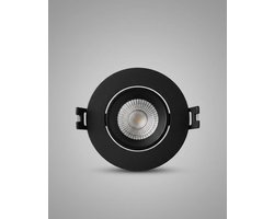 Inbouwspot zwart kantelbaar / geschikt voor GU10 lichtbron / zaagmaat 75mm / IP20