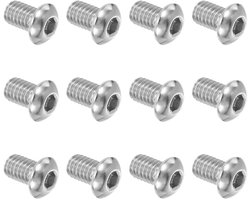 Inbusschroeven 12 stuks 5/16-18 UNC x 1/2 inch zeskantige volledig schroefdraad 304 roestvrij staal voor meubels en constructies, duurzaam en corrosiebestendig