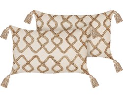 INCANA - Sierkussen set van 2 - Beige - 30 x 50 cm - Katoen