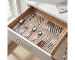 INDECOR 8-delige Kunststof Keukenlade Organizer – Ladeverdeler Set – Modulaire Opbergboxen voor Keuken, Bureau & Badkamer
