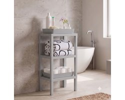 INDECOR Badkamerrek 3-Laags Kunststof Opbergrek – Plantenrek en Organizer voor Keuken, Woonkamer en Tuin – Antraciet