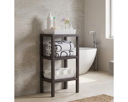 INDECOR Badkamerrek 3-Laags Kunststof Opbergrek – Plantenrek en Organizer voor Keuken, Woonkamer en Tuin – Zwart