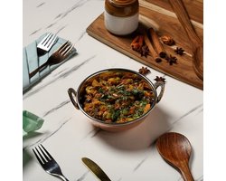 Indian Serving Bowl Set - 2-delige Karahi voor Curry en Indian Dishes, 19 cm Diameter