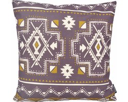 Indian Style Aubergine Kussenhoes | Katoen/Linnen | 45 x 45 cm