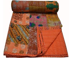Indian Throw Assoted Home Decor Kantha Quilt Kantha Omkeerbare Bed Cover Hand Gestikt Patchwork Bedsprei khambhadiya