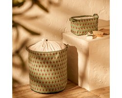 Indian Wasmand Set – 2-delig (36x40 cm) - Organizer Groen
