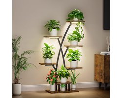 Indoor Plant Stand met Grow Lights - 7 Tiered Indoor Plant Shelf - 105cm Plant Stand voor Planten - Meerdere - Metalen Plant Holder voor Planten - Plant Rack voor Thuis - Patio