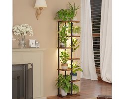 Indoor Plantenstandaard met Groeilicht - 7 Niveaus, Metalen Plantenrek voor Woonkamer en Decoratie