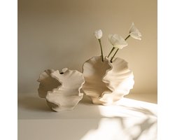 Indore Home - Coral vaas set - Vaas keramiek - Decoratieve accessoires - Wit