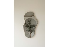 Indore Home - Spiegel - organische vorm - asymmetrisch - wandspiegel - 60cm - goud