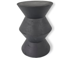 Indore Home - Woodside bijzettafel - Stool - massief hout - Boomstam - Boomstamtafel - Plantentafel - Zwart