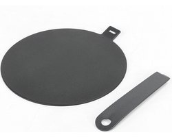 Inductie Adapterplaat- RVS - 24cm - Zwart - Inductie Adapter Inductieplaat - Afneembaar Handvat - Inductie Beschermer