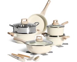 Inductie Pannenset - Non-Stick Kookpannen - Glazen Deksel - Anti-Aanbak Coating - Zonder PFOA en PFAS pannenset inductie koudgrepen