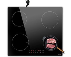 Inductiekookplaat 4 Zones 60 cm - Inbouw, Power Booster, Touch Control, Timer met Kinderslot