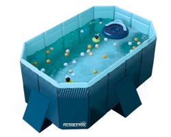 INDUSTEX Foldable Pool - Opvouwbaar Zwembad voor Kinderen en Huisdieren - 348 Liter - 130x90x45 cm