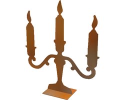 Industrial Garden - Kandelaar cortenstaal - Tuinornament - 42cm breed - 48cm hoog