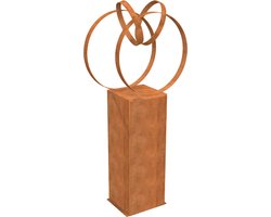 Industrial Garden - Ringen op sokkel cortenstaal - Tuinornament