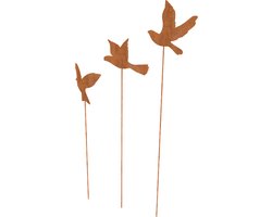 Industrial Garden - Set vogels in vlucht cortenstaal - Tuindecoratie