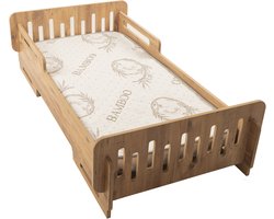Industrial Living Kinderbed - Peuterbed 140x70cm – Houten eenpersoonsbed – Juniorbed – Peuter bed meisje / jongen – MDF - Walnoot