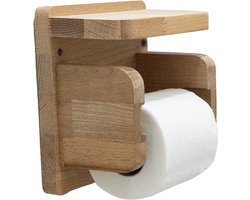 Industrial Living Wc rolhouder - Toiletrolhouder - wcrolhouder - Met plankje - Hout - Zwart