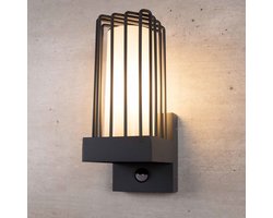 IndustriÃ«le donker grijze wandlamp met sensor - Tijn
