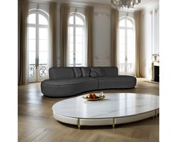 Industrialhome Bank Mori 4-Zits Antraciet Chic Bouclé – 340x110x77 cm – Luxe Design, Comfortabele Zit, Hotel Chic Look