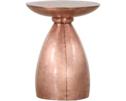 Industrieel bijzettafel - Rond tafeltje - Woonkamer decoratie - Koper verguld ijzer - Ø 42 x H 54 cm - Koper
