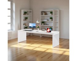 Industriëel Bureau – Groot Computer Bureau 180 cm – Schrijf- en Kantoortafel – PC Werktafel met Lades – Robuust Metalen Frame – Rustic Brown Zwart – HomeByNicole