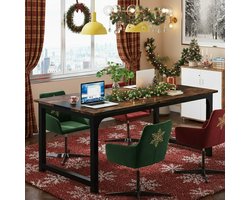 Industrieel Bureau – Werkplek – Schrijftafel – Computerbureau – Vergadertafel – Vintage Bruin/ Zwart – 160 cm Breed – Stevige Metalen Poten – Ruim Werkblad – Veel Beenruimte