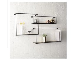 industrieel metaal wandrek set-wandplanken(driedeling)