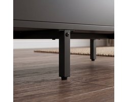 Industrieel Metalen Dressoir met 2 Deuren en Verstelbare Plank 108 x 40 x 76 cm – Opbergkast, Buffetkast, Keukenkast en Barkast met Walnootkleurig Bovenblad Zwart - Novihomestore