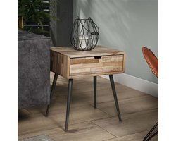 Industrieel Nachtkastje Teakhout Cloë
