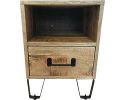 Industriëel Nachtkastje van Hout – Slaapkamer Kast – Modern Nachtkast – 40×37×60 cm