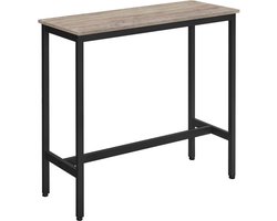 Industrieel Ontwerp Bartafel - 40X100X90 Cm - Stalen Frame - Eenvoudige Montage - Grijs En Zwart