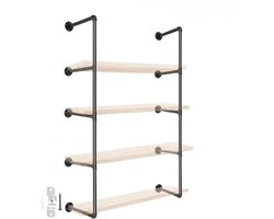 Industrieel Retro Wandkast - 4 Lagen - Wandplank - Voor Opslag en Decoratie