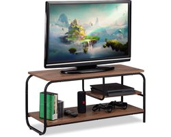 Industrieel TV kast met vak - bruin/zwart - 1 stuk