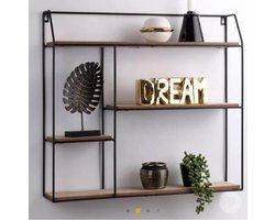 Industrieel wandrek - industriële planken - ijzer - plantenrek - muur decoratie