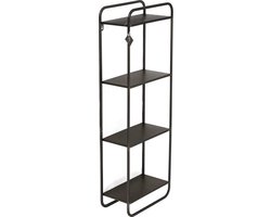 Industrieel wandrek van Metaal - Wandplank - Industrieel - Wandrek - Wandrekje - Sfeer - Interieur - Inrichting - Metaal - Wanddecoratie - Muurdecoratie - Zwart - 89 cm