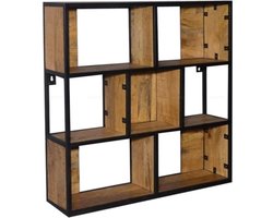 Industrieel Wandrek - Wandrek van Mangohout - Wandrek Metaal - Wandrekje - Wandrekken - Wandplank - 80 cm breed