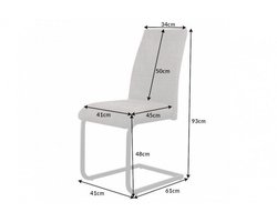 industrieele sledestoel APPARTEMENT antiek taupe met metalen frame - 40552