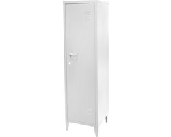 "INDUSTRIEL WHITE" metalen vestiairekast met 1 deur 38 x 38 x H137 cm