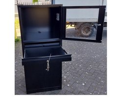 Industriële Computerkast, PC kast. Voor stofvrij plaatsen van uw computer. Kleur is zwart (RAL 9005)