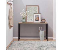 Industriële consoletafel – smalle banktafel & hal- of haltafel van hout en metaal – veelzijdige tafel voor in de woonkamer, salontafel achter de bank, duurzaam en eenvoudig te monteren, lichtbruin HomeByNicole