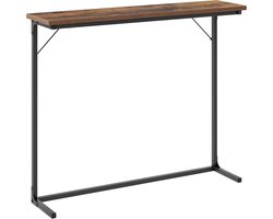 Industriële Consoletafel – Smalle Haltafel 100x24x80cm – Metalen Frame & Rustieke Houten Plaat – Eenvoudig te Monteren, Stevig & Veelzijdig,E01201BCT – Bruin/Zwart