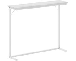 Industriële Consoletafel – Smalle Haltafel 100x24x80cm – Metalen Frame & Rustieke Houten Plaat – Eenvoudig te Monteren, Stevig & Veelzijdig,ECT01213W – Wit