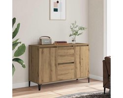Industriële Dressoirkast van Artisan Eiken – Opbergkast met 2 Deuren & 2 Laden | Modern Houten Dressoir voor Woonkamer, Slaapkamer of Kantoor | Stevig, Vochtbestendig & Stijlvol Ontwerp – Medahomestore