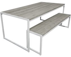 Industriële Eetkamer Set Steigerhout
