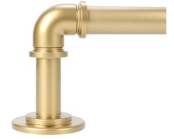 Industriële Goudkleurige Gordijnroedes 100-200 cm - Verstelbare Raamstangen voor Binnen en Buiten